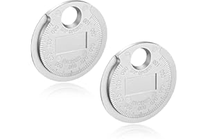 SHMZK 2PCS Spark Plug Measuring Tool, Wire Spark Plug Gauge Gapping Tool Scaled from 0.020 to 0.100 Inch, Universal Zinc Alloy Spark Plug Space Tool Gapper Gauge for Quick Reading