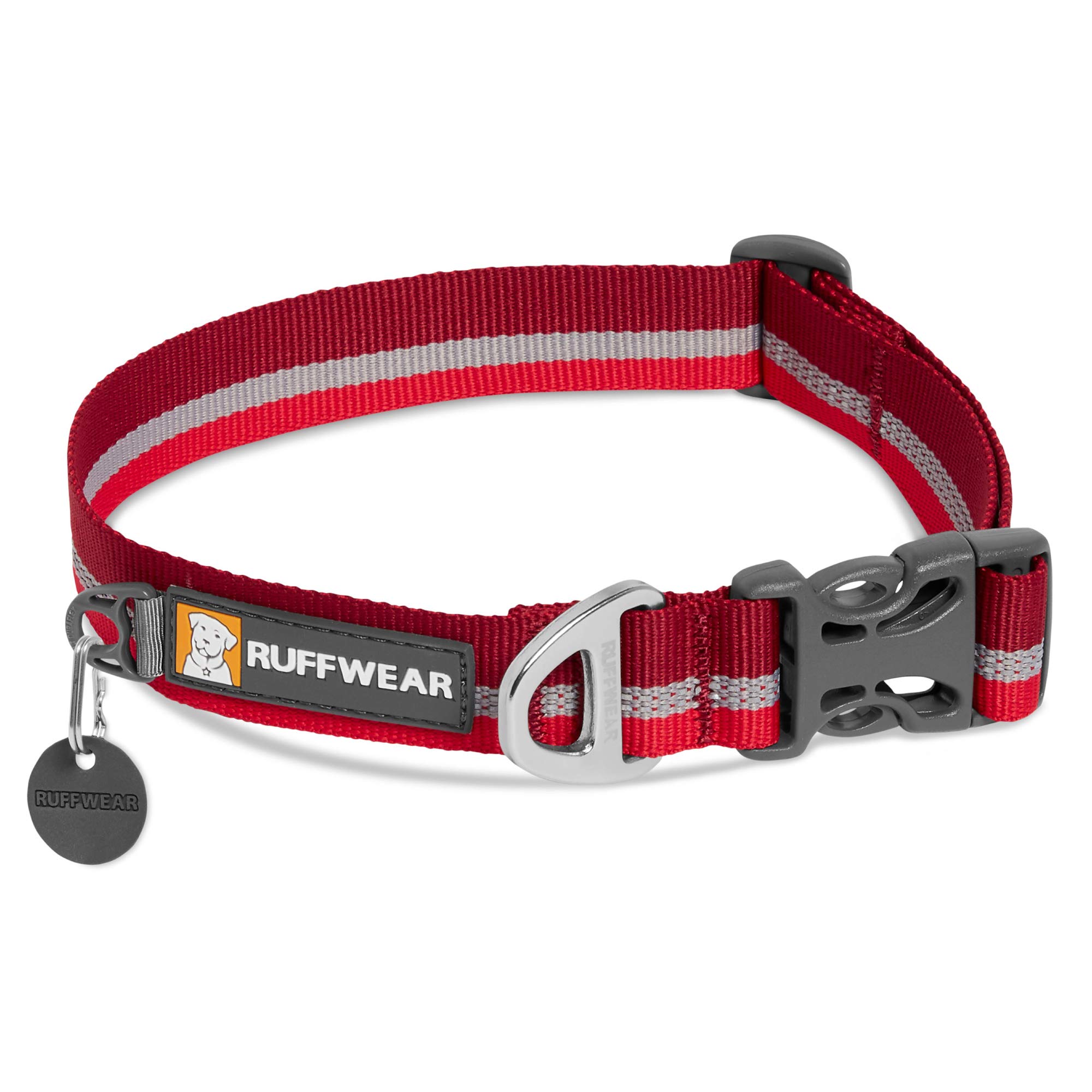 RUFFWEAR Crag Dog Collar, Reflective and Comfortable Collar for Everyday Use, Cindercone Red, 11"-14"