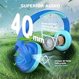 iClever Kids Wireless Headphones LED Lights 43H Playtime Safe Volume Bluetooth view 5