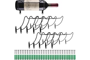 HighFree Wall Mounted Wine Racks 10 Pack Iron Wine Bottle Display Holder Rack Hanging Wine Organizer Rack with Screws for Beverages/Liquor Bottles Storage