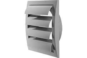 Repa Market Gray Exhaust Hood Vent 6'' Inch with Built-in Pest Guard Screen and Flange, Air Vent Cover, HVAC Exhaust Vent Duct Cover, Exhaust Cap