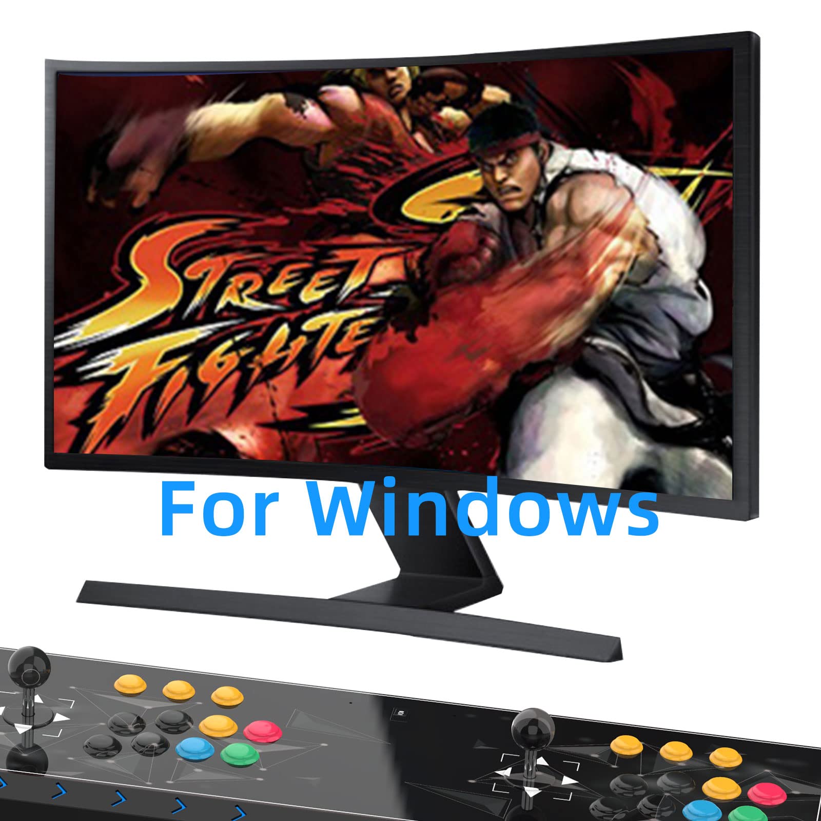 DOYO Arcade Game Console 2 Players Video Game Arcade Fighting Stick for Home, Compatible with NEOGEO Mini/PC/PS Classic/Nintendo Switch/PS3/Android/Raspberry Pi (black)