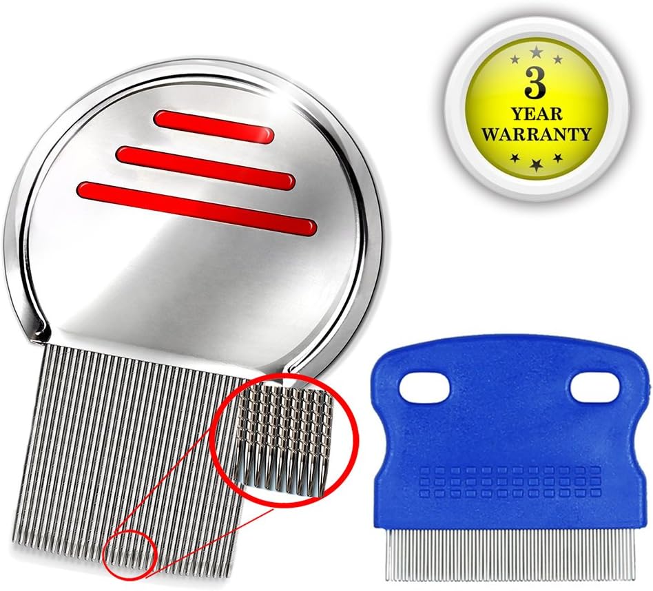 AHN Lice Comb Kit Head Brush for Louse Treatment Best Set Terminator Removing Louse and Nits for all Different Types of Hair