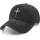Christian Gifts for Women Men Christian Jesus Hat for Men Women Embroidered 3 Nails Cross 100% Cotton Comfortable Baseball Cap for Church Services, Easter,Daily Wear Mission Trips Grey