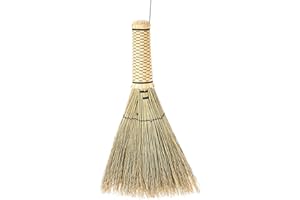 Kichvoe Small Handheld Corn Whisk Broom with Short Handle 12.6X5.9X1.2 Inch Natural Straw Sweeper for Bed Sofa Carpet Cleanin