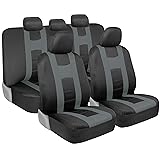 BDK carXS Seat Covers for Cars, Light Gray Two-Tone