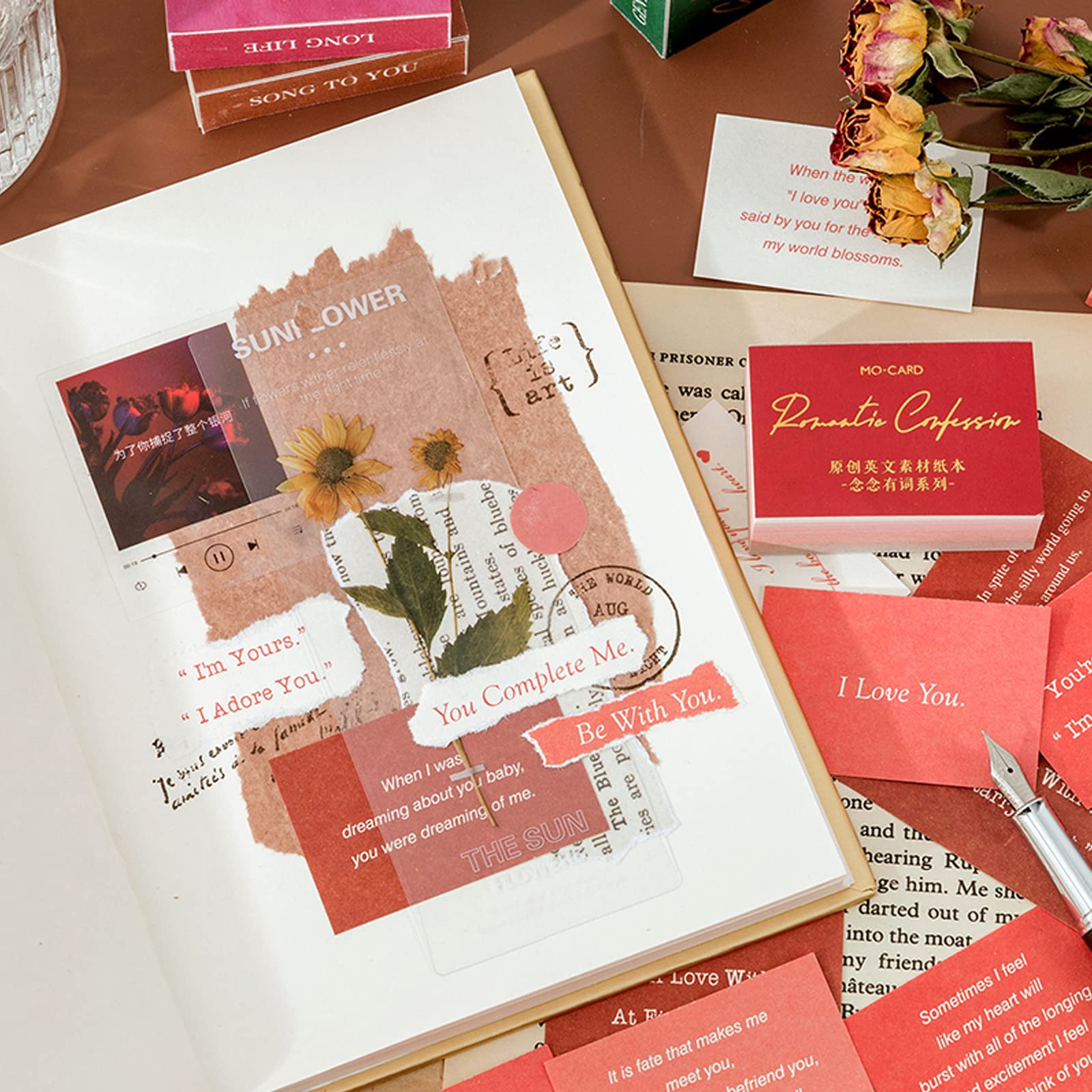 800pcs Vintage Scrapbook Paper Pack - Aesthetic Decorative Paper Mini Journal for Scrapbooking Journaling Supplies Tiny Dictionary Craft Paper for Junk Journal Supplies Vintage Scrapbooking Supplies