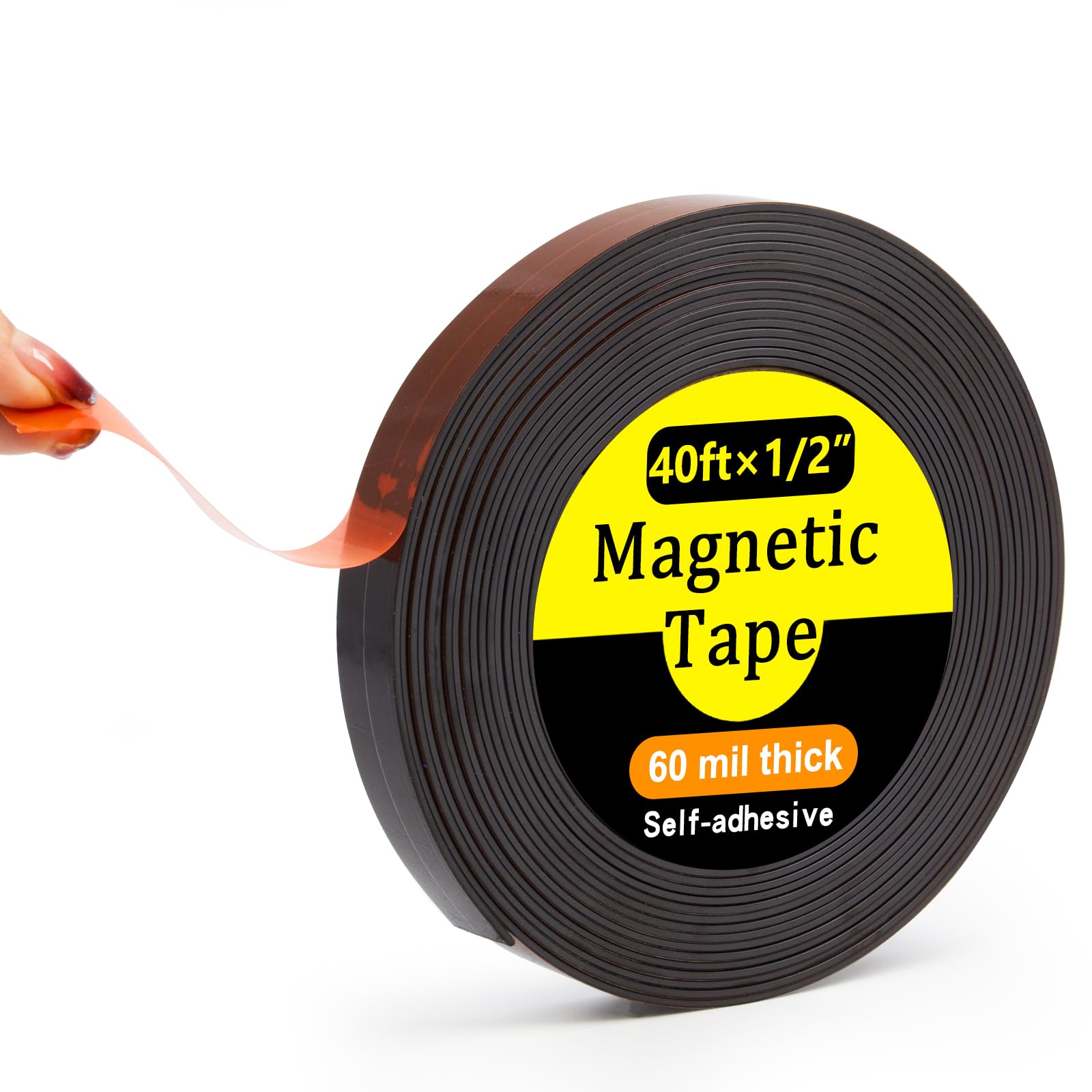 Photo 1 of  Jianwen Magnetic Tape Strips with Adhesive,Transparent Release Film (2)  (Width 1/2" Thickness 60 mil, 40 FT)