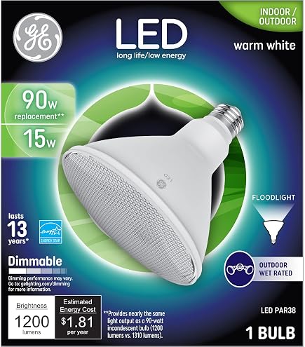 SYLVANIA LED PAR38 Light Bulb, 90W = 13W, 10 Year, Non-Dimmable, 1050