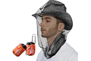 AJEDRMY 2 Pack Mosquito Head Net Mesh for Insect, Face Neck Fly Netting Hood from Bugs Gnats Noseeums Screen Net for Hiking, Outdoors, Fishing, Gardening, Black