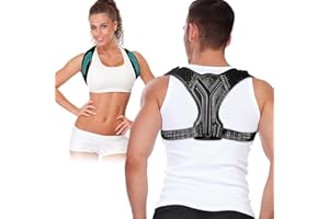 S·WONIU Posture Corrector for Women & Men, Adjustable & Breathable Upper Back Brace， Back Straightener Posture Corrector Support straightener, Providing Pain Relief From Back，(Black).