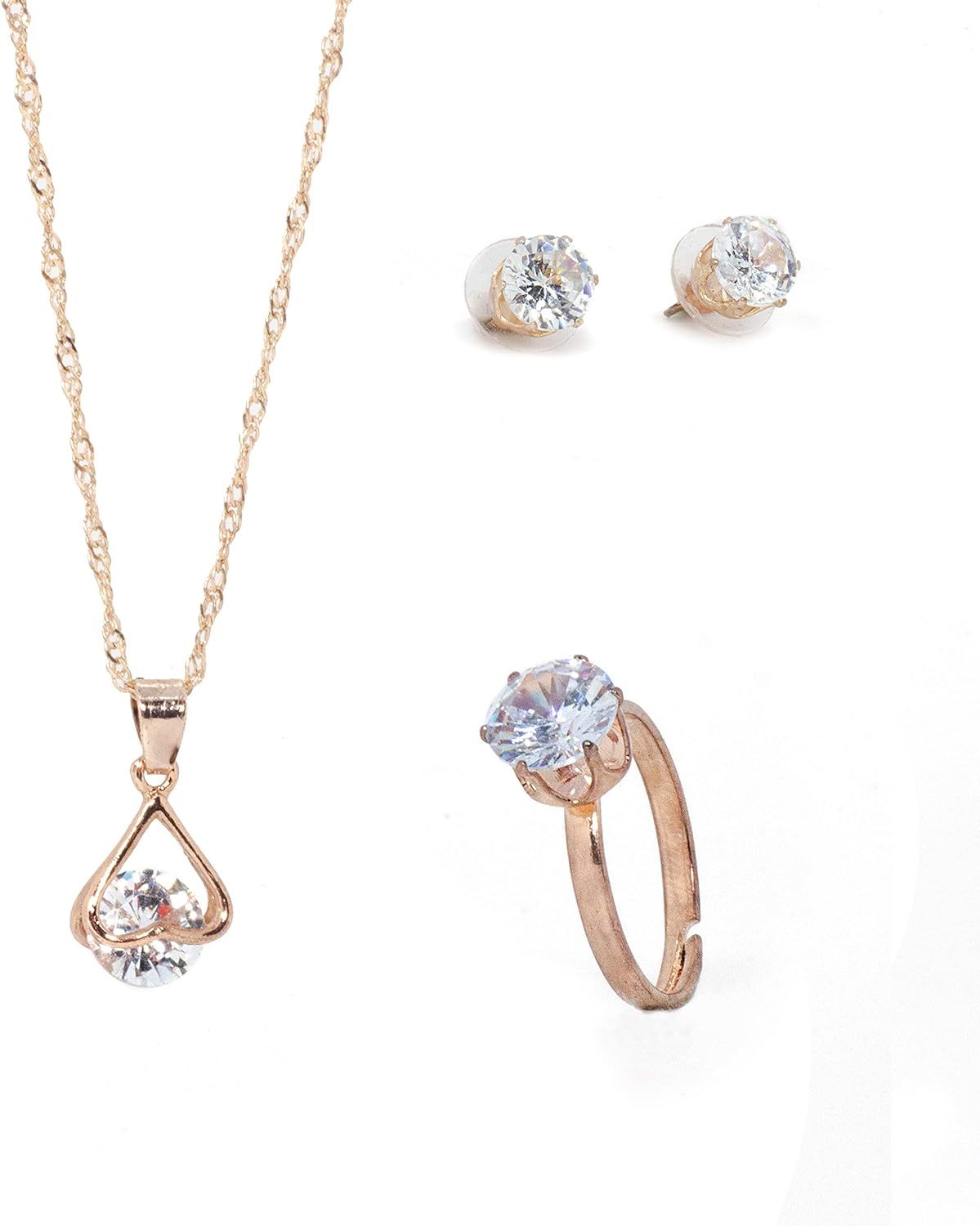 Buy Golden Hues Rose Gold Jewellery Set Modern Pendant Set with