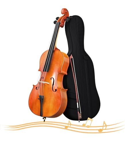 Amazon.com: 4/4 Acoustic Cello with Case,Bow,Rosin (Black