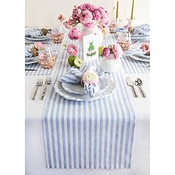 Solino Home Stripe Linen Table Runner 48 inch