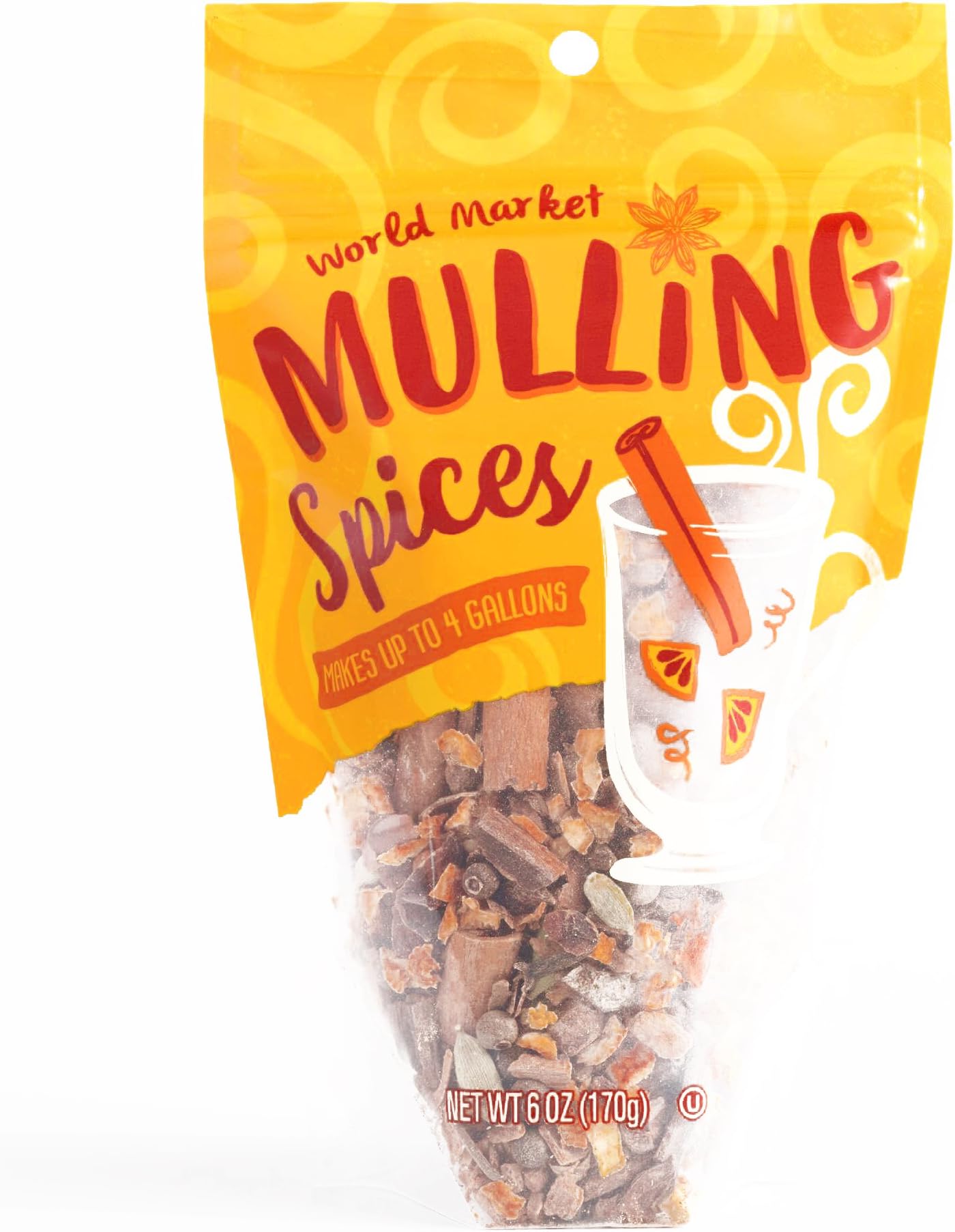 Whole Mulling Spice Bag 6 oz each - Gourmet Christmas Gift for the Holidays (1 Item per Order, Not per Case)