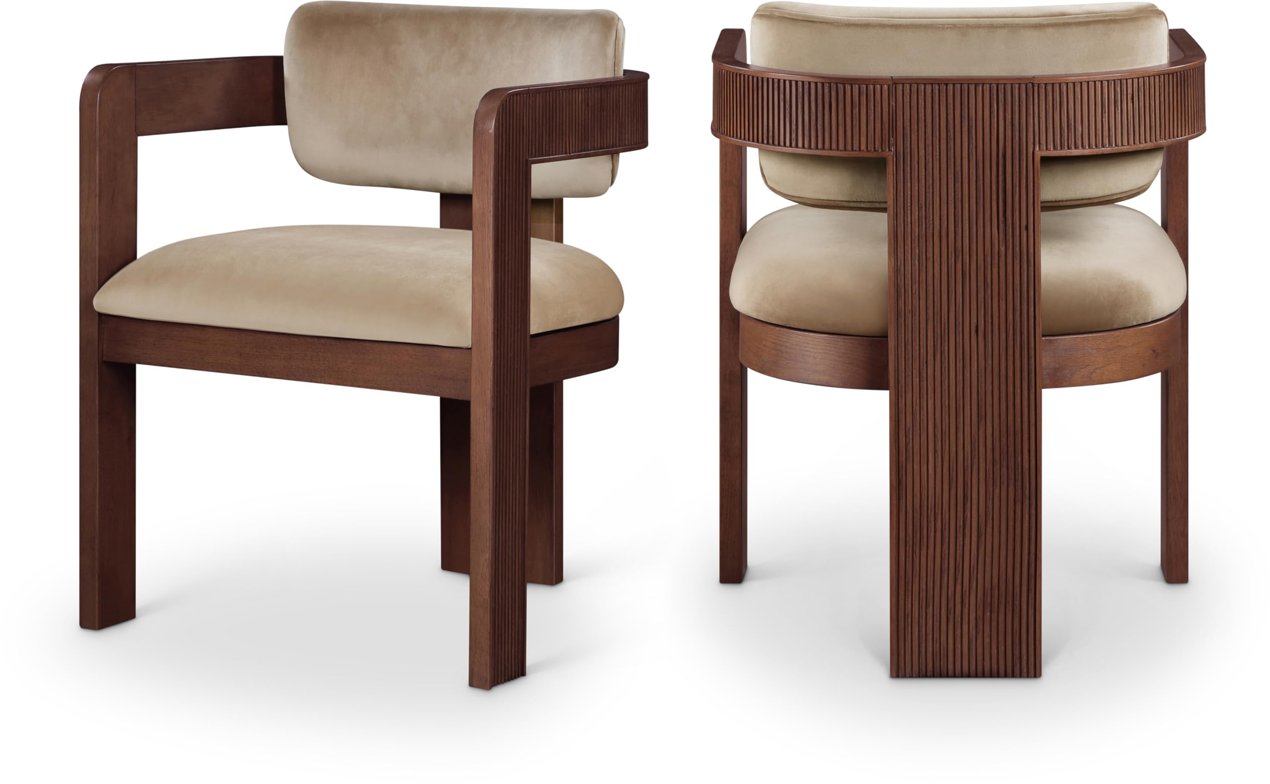 Photo 1 of Meridian Furniture Sacha Beige Velvet Dining Chair (Set of 2)