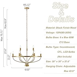 Widluth 30" Modern Gold Chandelier Light Fixture