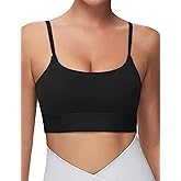 THE GYM PEOPLE Women's Adjustable Longline Sports Bras Scoop Neck Padded Wireless Workout Yoga Tops