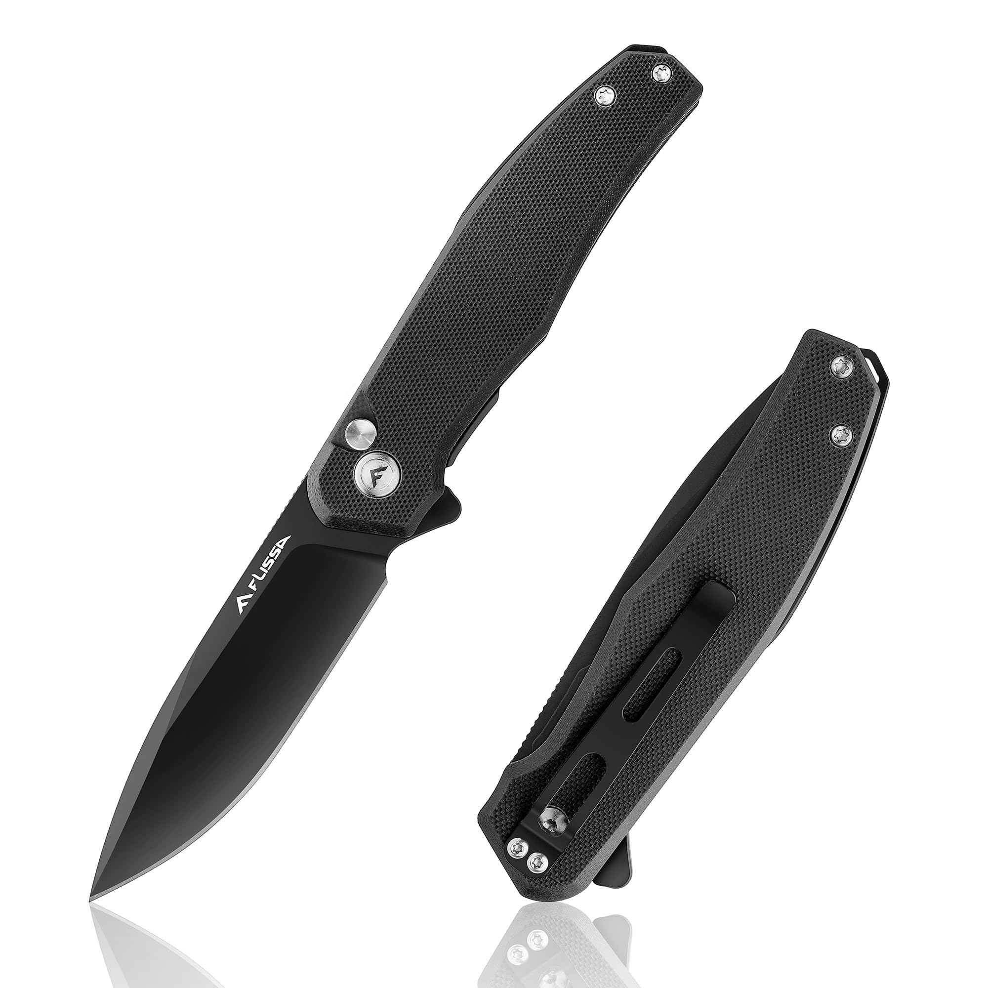 FLISSA Folding Pocket Knife, 4.5" G10 Handle EDC
