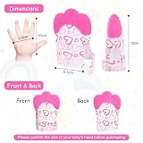 Vicloon Baby Teething Set 2 Pack Teething Mittens Silicone Glove Rose Red view 2