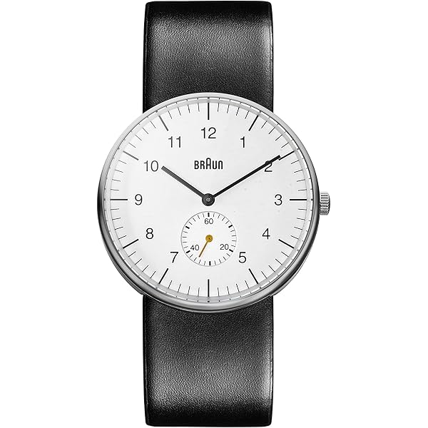時計 BRAUN WATCH BLACK LEATHER AW50 Braun Automatic 3-Hand with Date Analogue Watch, Black Dial