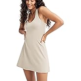 ODODOS Women's Cloud Feeling Racerback Tennis Dress with Separate Shorts and Built in Bra Mini Tank Dress