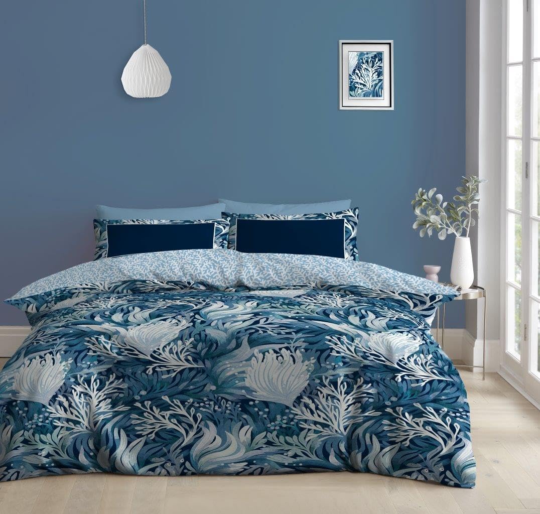 Super Dreamer King Size Bedding Sets - 4 Piece Reversible Flower Bed Covers, 1x Kingsize Duvet Cover, 1x Fitted Sheet, 2x Pillowcases - Breathable Soft Comforter Cover