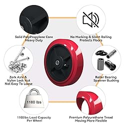 LONGRUNFORU 8 Inch Caster Wheels, Polyurethane on