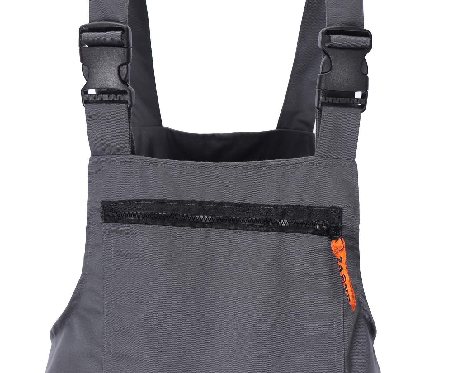 Yukirtiq Men's Contrast Bib and Brace Work Painting Overalls Multi Pockets Workwear Dungarees Unisex Work Overall Trousers, Grey, M - Image 5