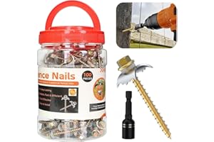 LIFENCE 100 PCS Fence Staples–304 Stainless Steel Fence Nails for Softwood Reusable Fasteners Wire Fencing Screws for Mesh/Woven Wire, Quick Power Drill Installation – Ideal for Farms, Gardens & Outdoor Use