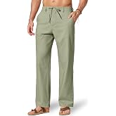 COOFANDY Men's Cotton Linen Pants [Relaxed Fit ] Casual Drawstring Dress Pants Beach Summer Lightweight Trousers