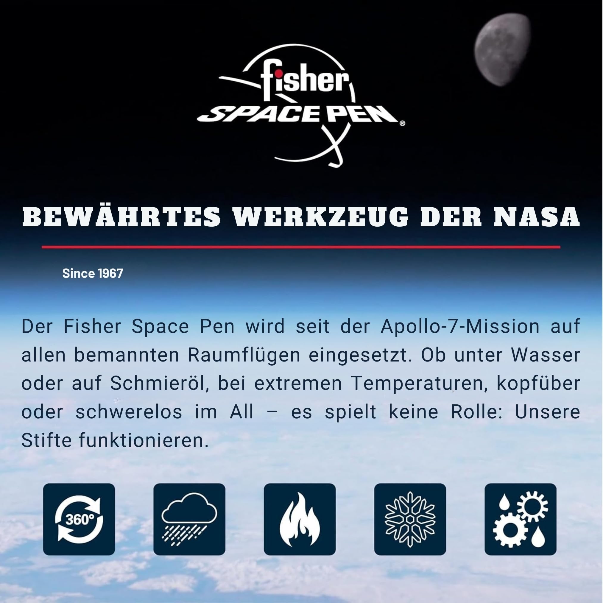 Fisher Space Pen Capomatic 775GR Kugelschreiber (Schreibt im Weltall, unter Wasser und bei extremen Temperaturen) chrom/grün 6