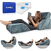 Lunix 6pcs Orthopedic Bed Wedge Pillow Set, Post Surgery Memory Foam for Back, Neck and Leg Pain Relief, Sitting Pillow, Comf