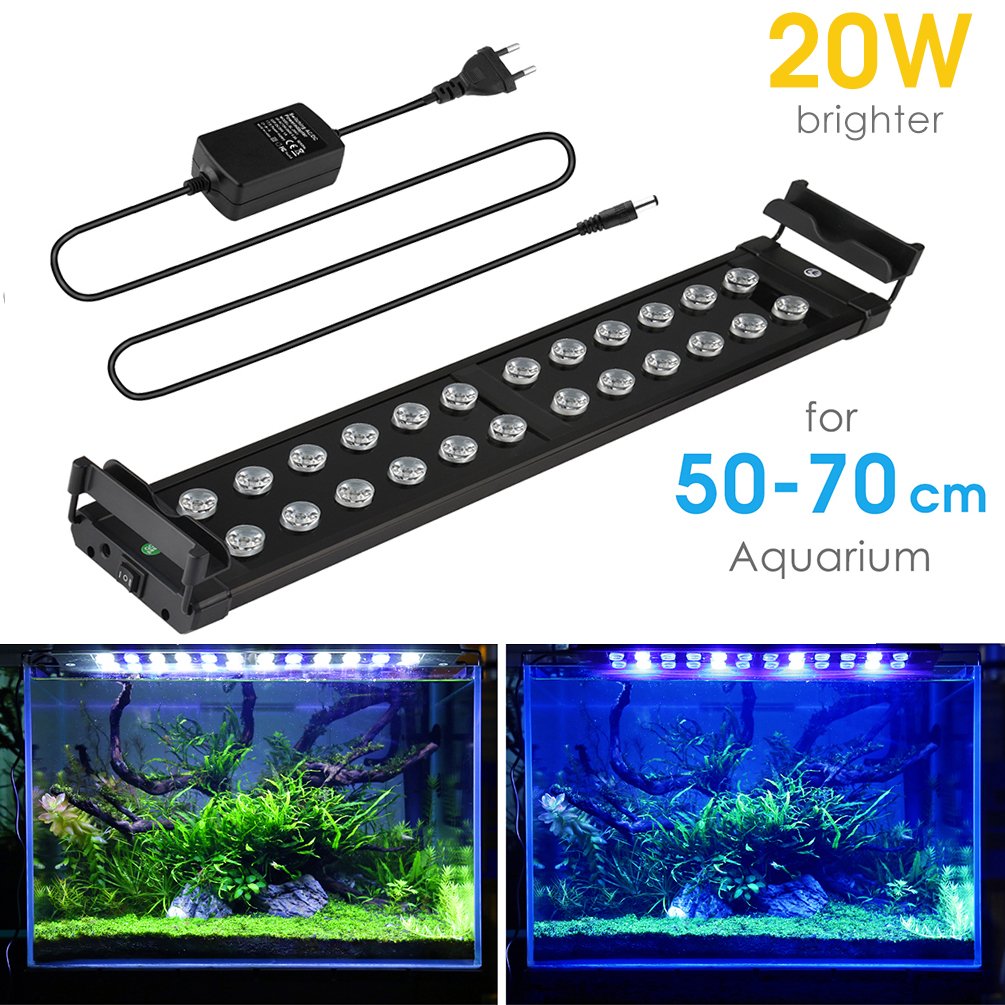 BELLALICHT Aquarium LED Beleuchtung, Aquariumbeleuchtung Lampe aus Aluminium 20W Weiß