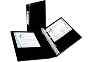Avery(R) Mini Durable 3 Ring Binder, 1" Round Rings, Holds 5-1/2" x 8-1/2" Paper, Label Holder, 1 Black Binder (27257)