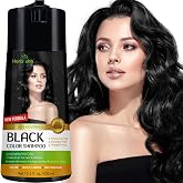 Herbishh Black Hair Dye Shampoo 3 in1 Color for Women, Men 400ml | Color Shampoo Hair Dye Covers Gray Hair In Minutes, Champu Para Canas, Paraben &amp; Ammonia Free, Easy To Use At Home