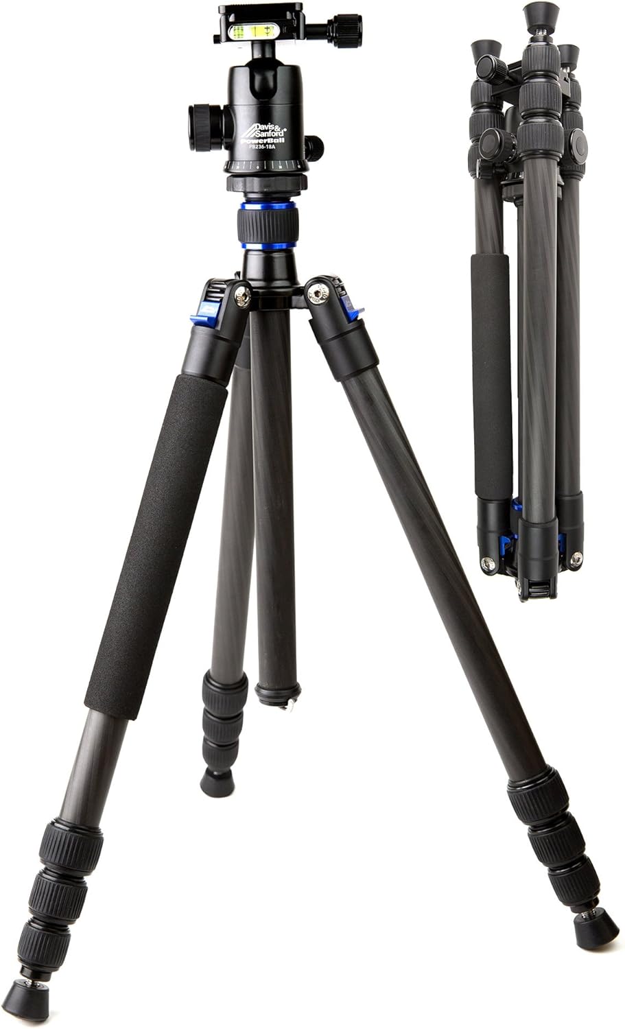 Davis & Sanford TR654C-36 Traverse Carbon Fiber 4 Section Grounder Tripod with Head (Black)