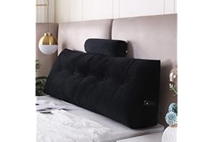 Gpround Wedge Headboard Pillows + Head Roll Pillow Bed Wedge Pillow for Headboard Large Bolster for Bed Rest Reading Pillows Backrest Pillows for Sitting in Bed