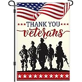 Cuiliqun 3Ply Thank You Veterans Day Garden Flags for Outside 12x18 Inch Double Sided Polyester Memorial Day Patriotic Amercian Flag Outdoor Soldiers Heroes Yard Sign House Holiday Decorations