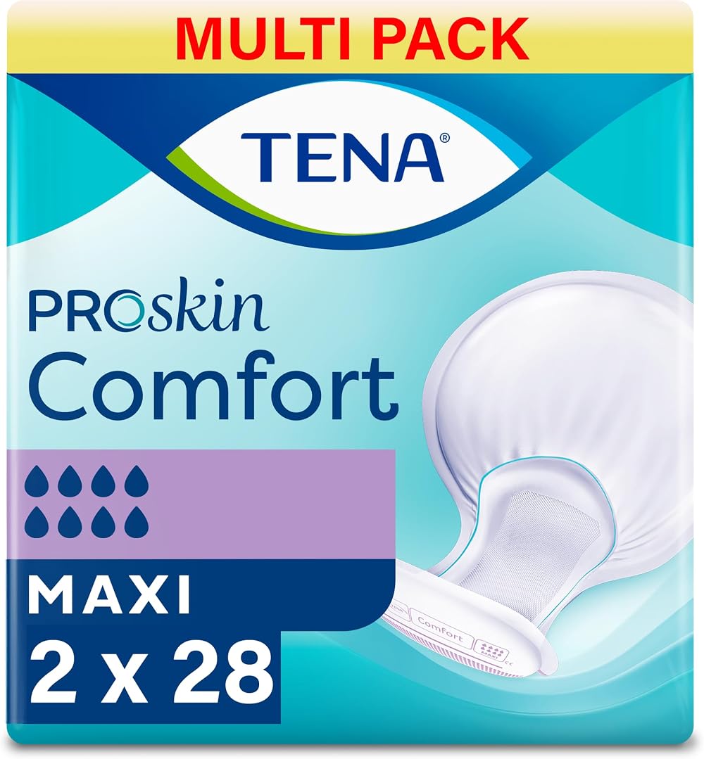 TENA ProSkin Comfort Maxi Incontinence Pads 8 Drop 2 Pack 28 Each