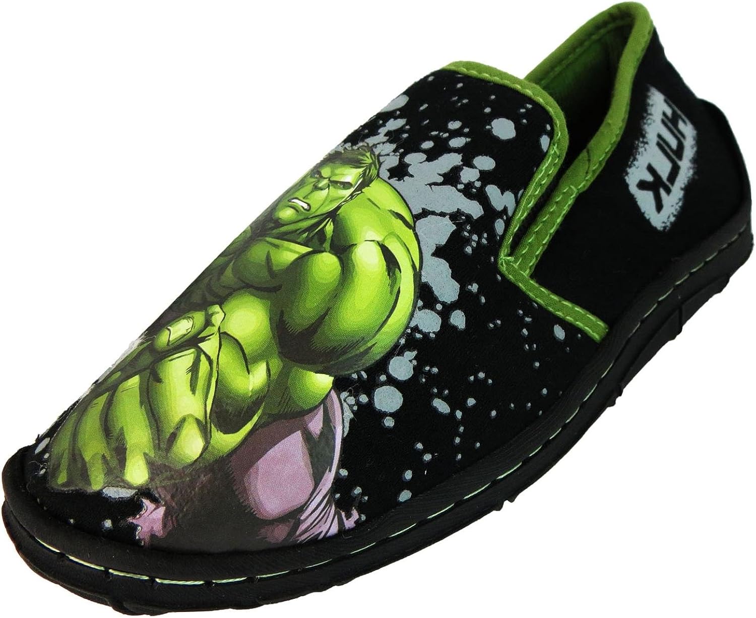 Avengers Assemble Size 13 Boy's Hulk Pu Badge Synthetic Slippers Black