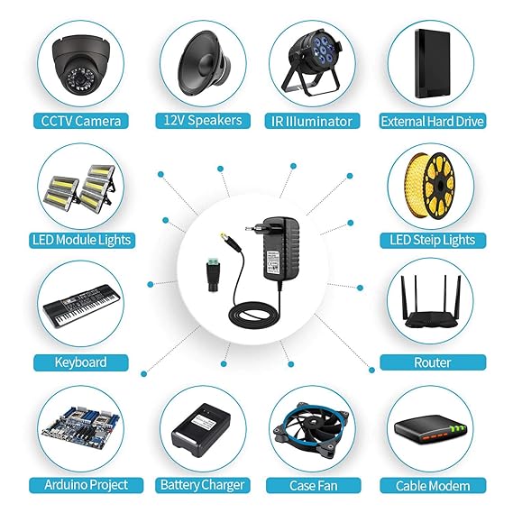EFISH Transformator 12 V 1 A 12 W dostarcza zasilacz, wtyczka ...