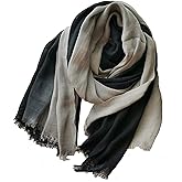 ANIDL Cotton Linen Fashion Scarf,Gradient Two-tone Four Season Scarf Shawl Beach Gauze,Long Lightweight Travel scarf 75"×35"
