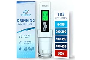 PUREFIZ All-New 2025 TDS Meter Digital Water Tester – 4-in-1 Accurate & Reliable TDS, EC & Temperature Meter (°C, °F) 0-9990 ppm, Ideal for Drinking Water, Aquariums, Hydroponics, RO/DI Systems & More