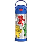 THERMOS FUNTAINER 16 Ounce Stainless Steel Vacuum Insulated Bottle with Wide Spout Lid, Mario