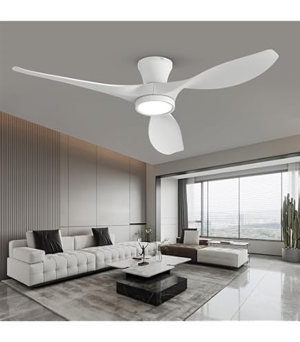 YJFAN 60" Modern Ceiling Fan With Remote – Indoor/Outdoor, DC Motor, 3 Walnut Blades, Reversible