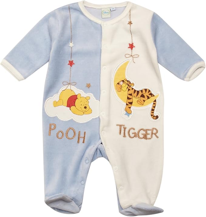 Winnie the Pooh ME0421 Baby Boy's Sleepsuit Pale Blue/Snow White 03