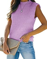 Amarmia Women's Mock Neck Knit Sweater Vest