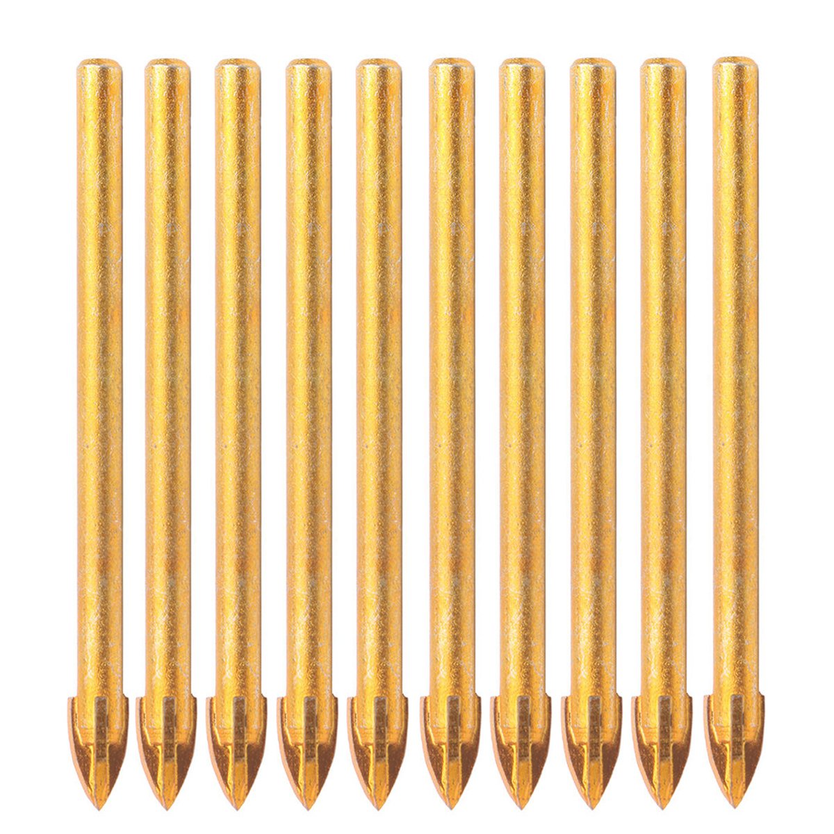 10 Pcs 6mm Spear Head Tungsten Carbide Drill Bit Carbide Set Cross Spear Head Hex Shank for Glass Tile Mirror Ceramic Mirror Porcelain Marble