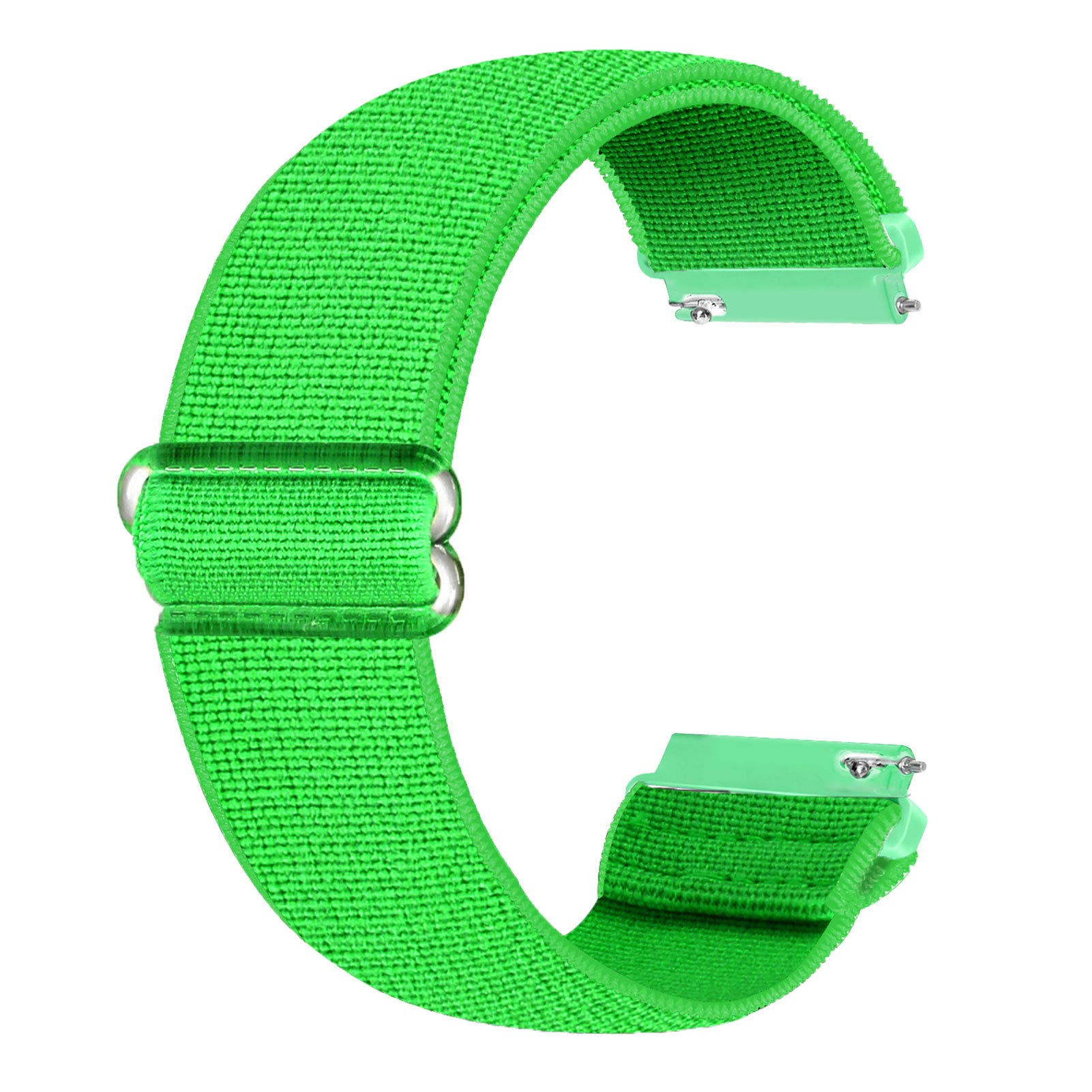 Ecogbd 20mm Elastic Replacement Watch Strap Compatible with Galaxy Watch Active/Active2 40mm 44mm/Garmin Vivoactive3, Soft Fabric Nylon Straps for Women Men (Green)